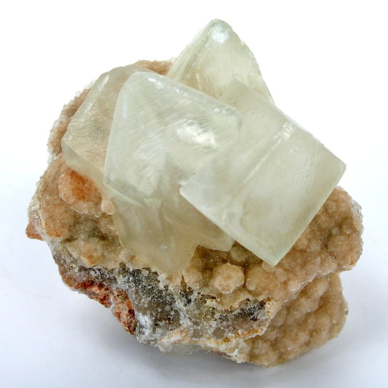 Smithsonite crystal — Blue, green, pink specimen, Trigonal crystal system
