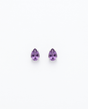 Sterling Silver Tear Drop Amethyst Stud Earrings