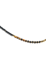 Triple Protection Necklace - Hematite, Tiger Eye + Obsidian