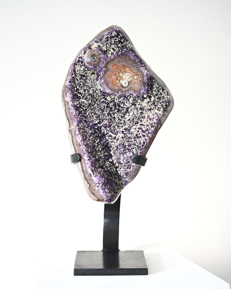 XXL Amethyst w Calcite Geode on Stand 16lbs