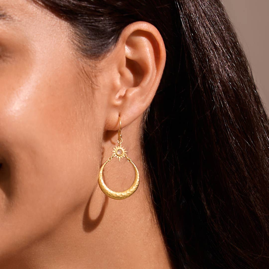 Stellar Sisterhood Moonstone Hoops
