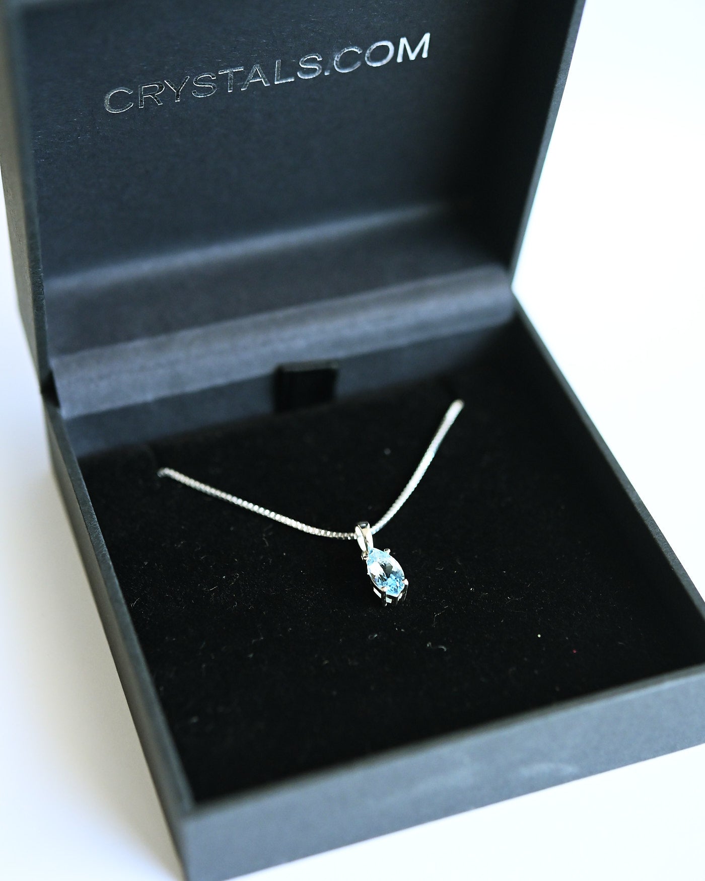 Blue Topaz Pendant in Crystals.com gift box