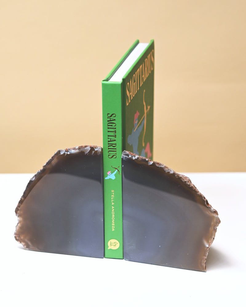 Blue Agate Bookend Set