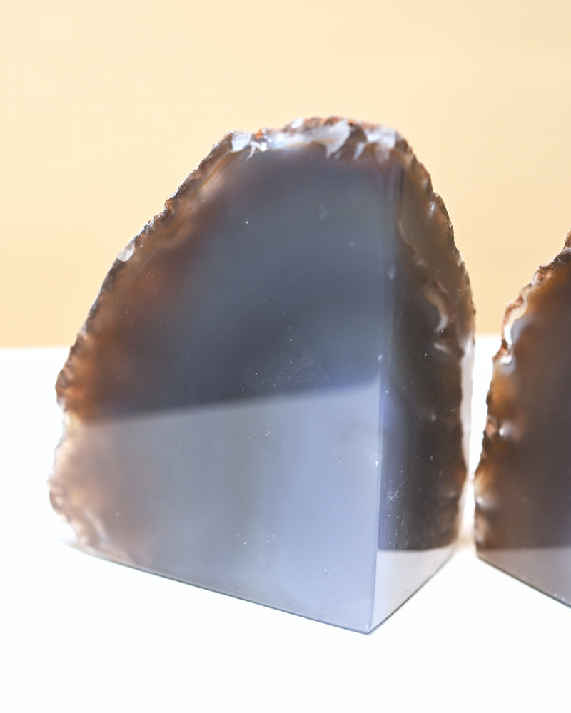 Blue Agate Bookend Set