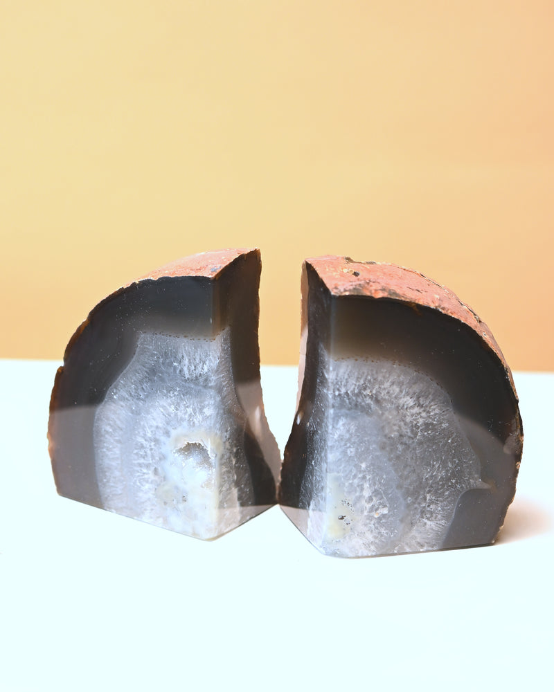 Blue Agate Bookend Set