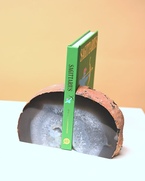 Blue Agate Bookend Set