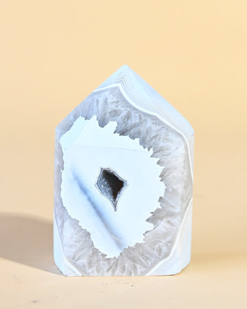 Blue Lace Agate Tower - agate crystal tower point for sale at Crystals.com