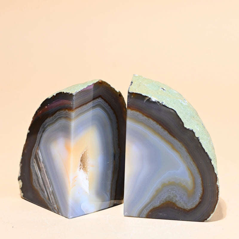 Agate bookends 1.8lbs