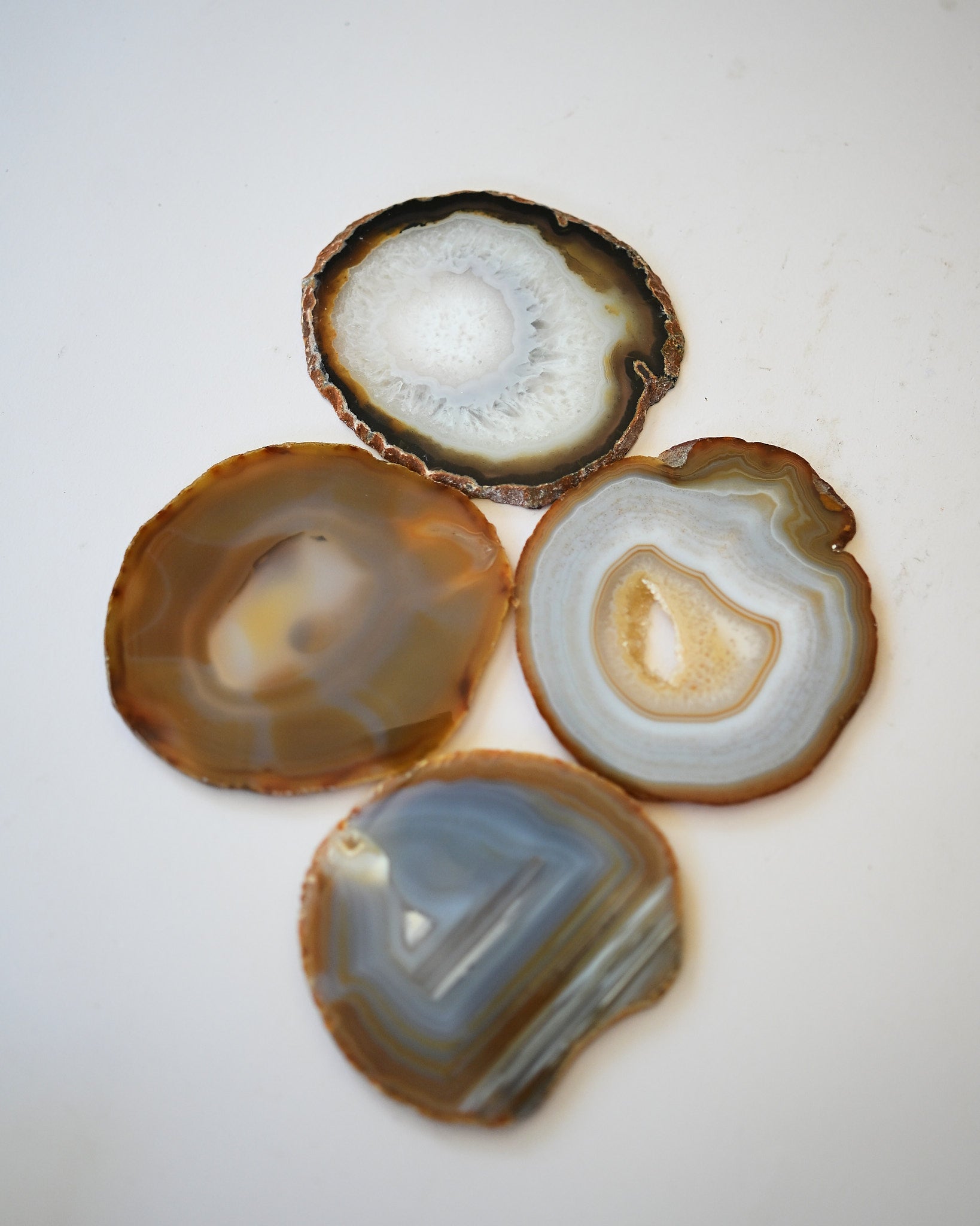 Natural Agate Coaster Set 4pc