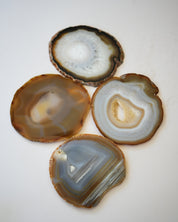 Natural Agate Coaster Set 4pc