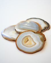 Natural Agate Coaster Set 4pc