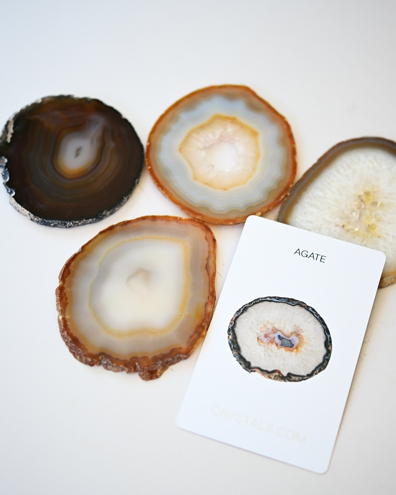 Natural Agate Coaster Set 4pc