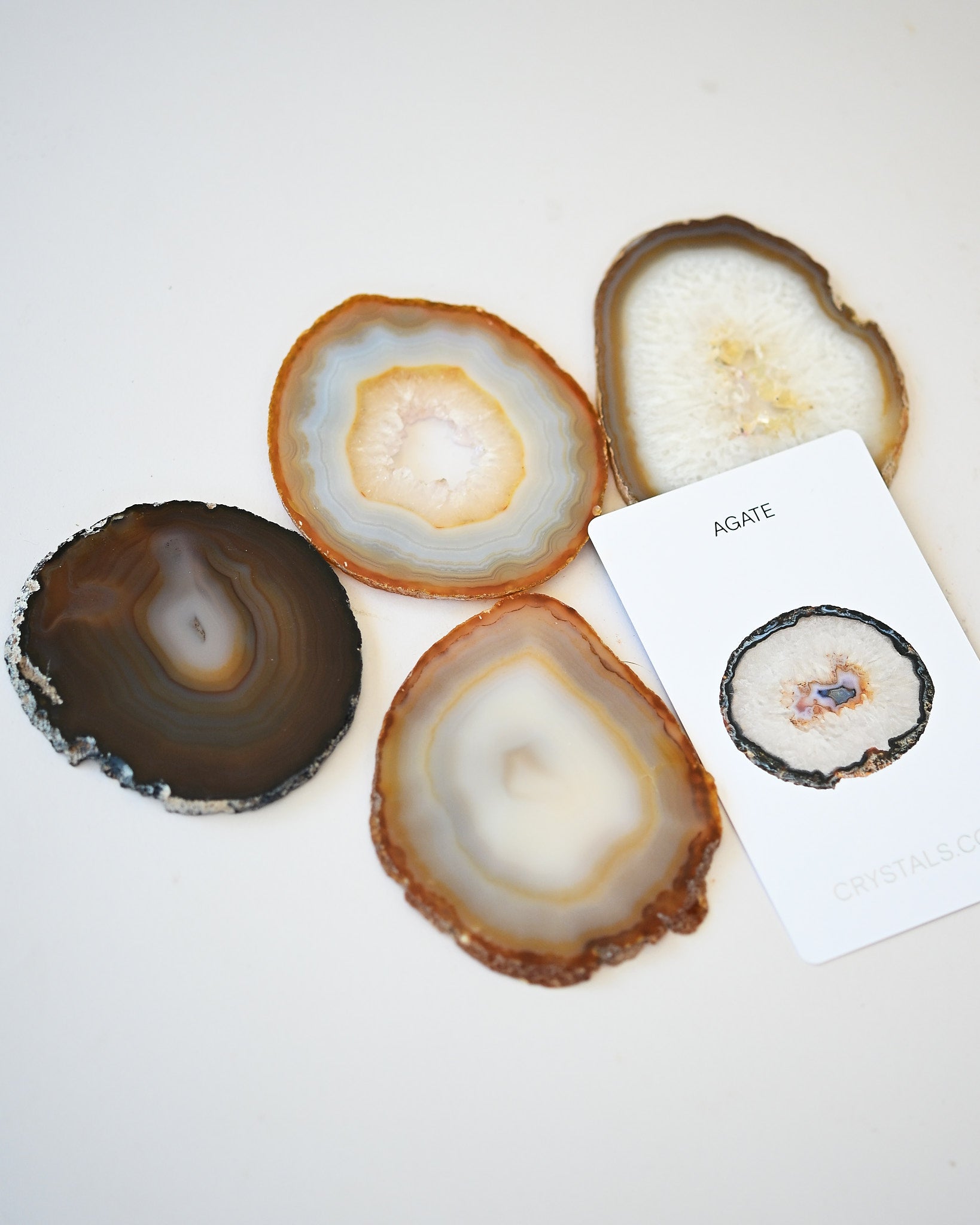 Natural Agate Coaster Set 4pc