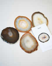 Natural Agate Coaster Set 4pc