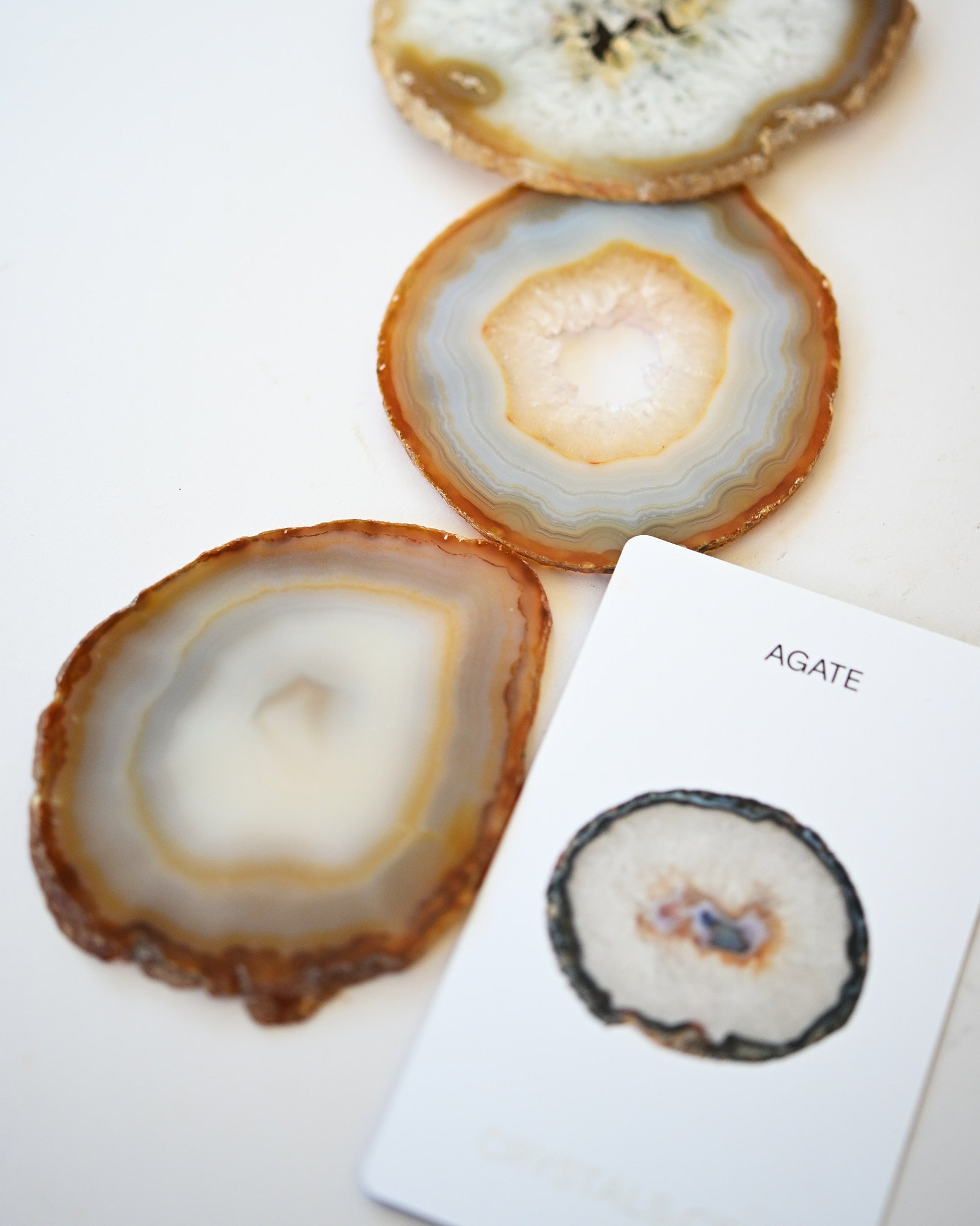 Natural Agate Coaster Set 4pc