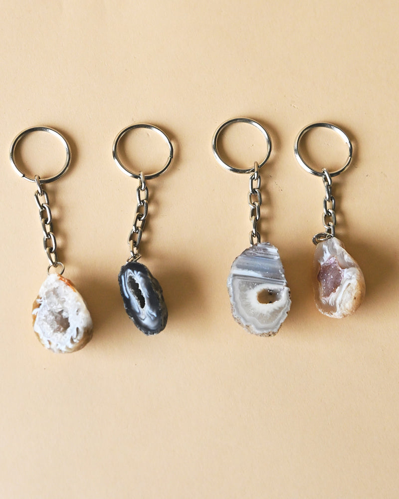 Agate Geode Keychain