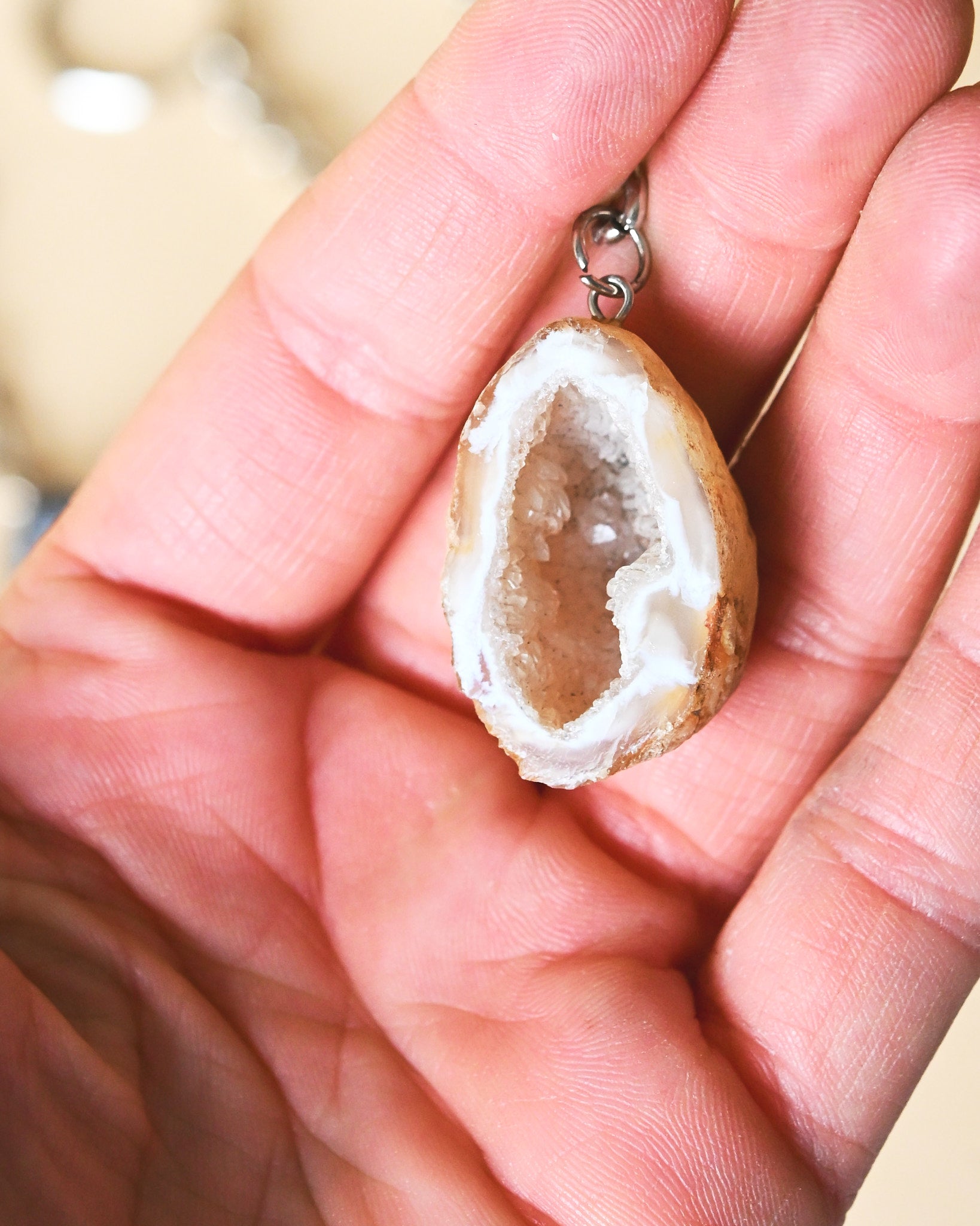 Agate Geode Keychain