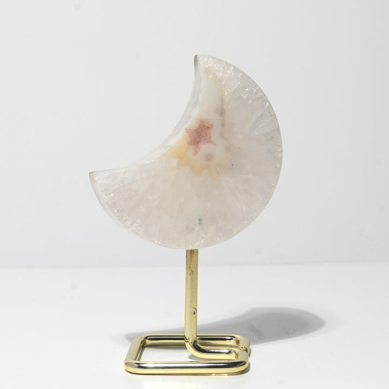 Agate Druzy Moon - agate crystal point styled in home