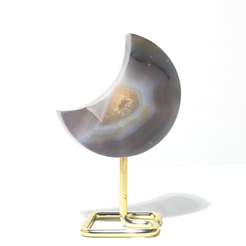 Agate Druzy Moon - agate crystal point view 8