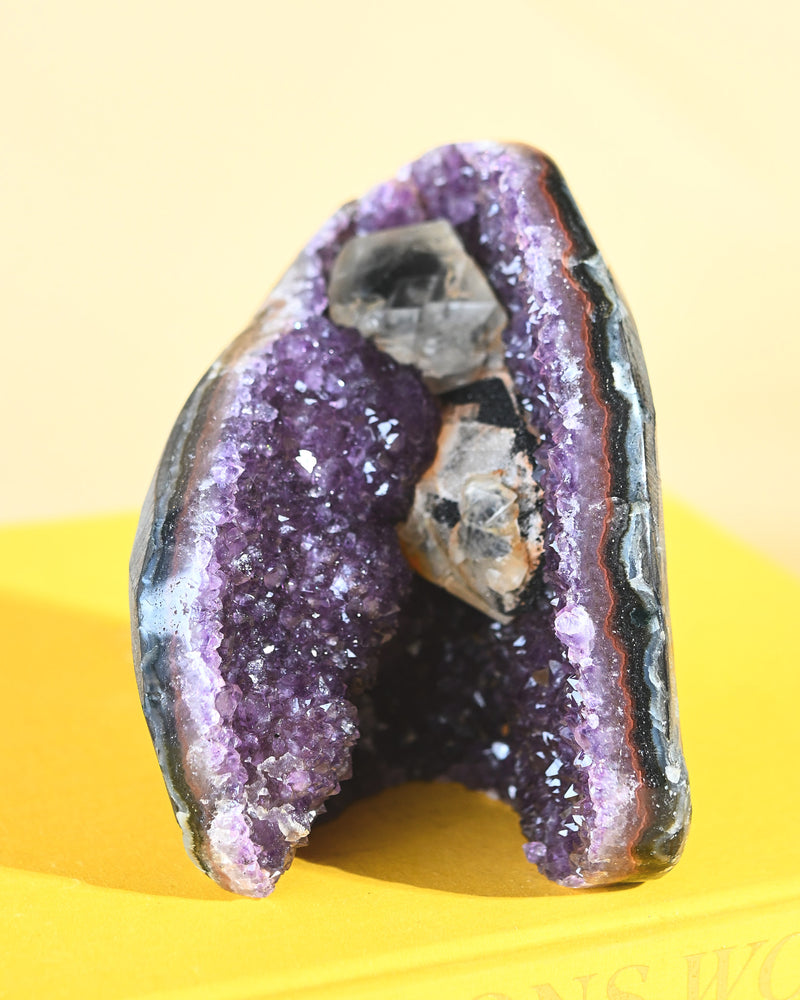 Uruguayan Amethyst Cathedral with Calcite & Goethite