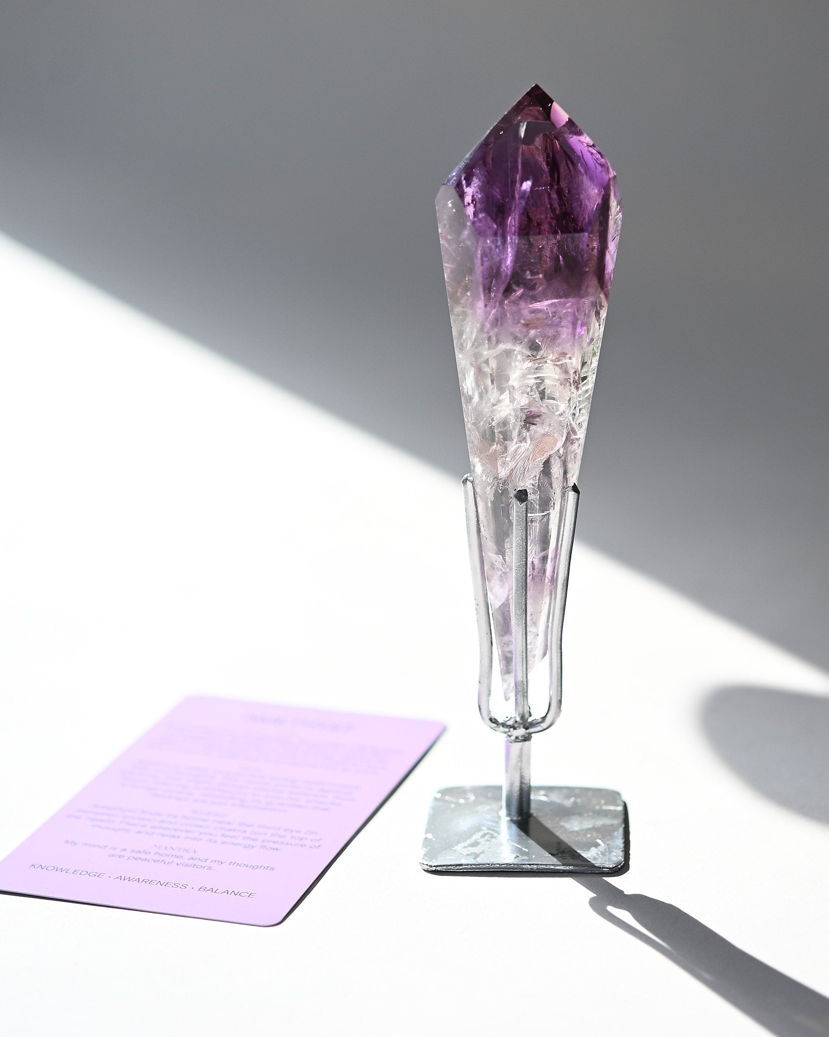 Double Terminated Bahia Amethyst Phantom on Stand