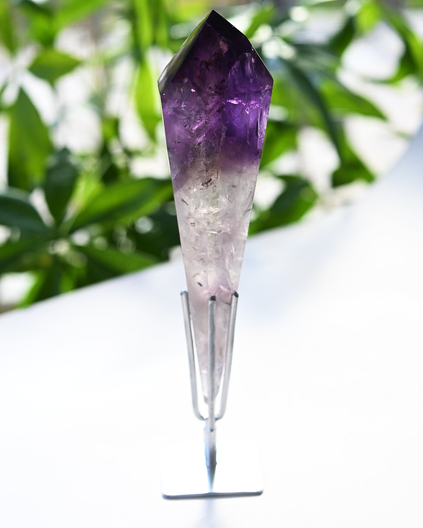 Double Terminated Bahia Amethyst Phantom on Stand