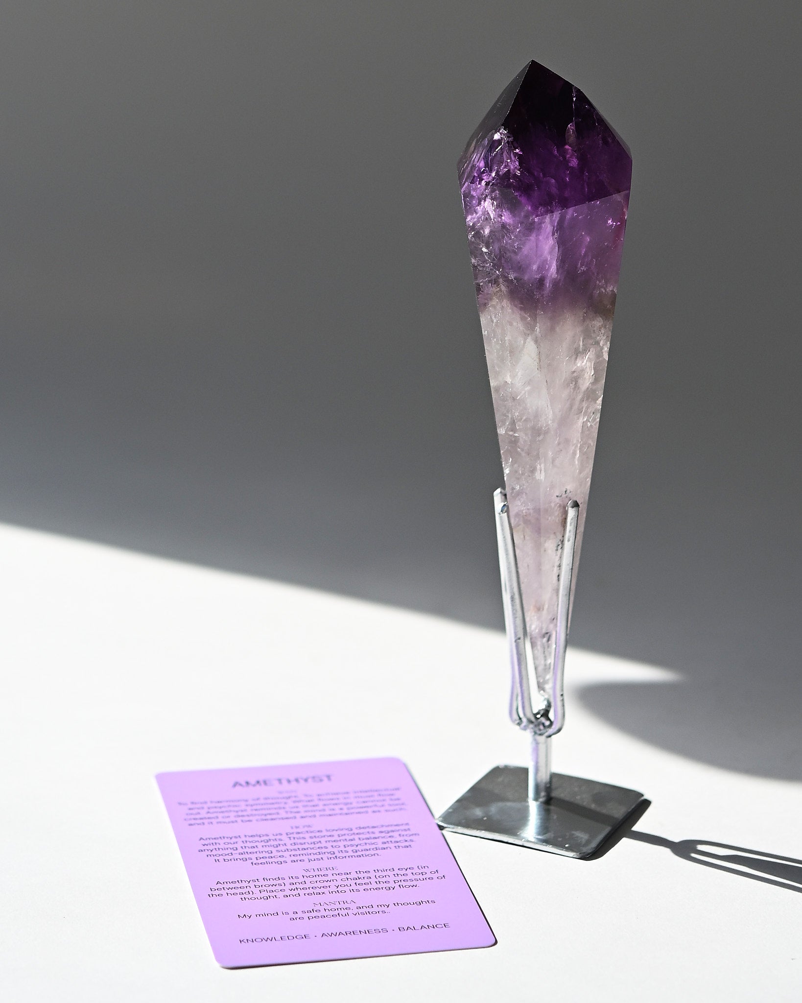 Double Terminated Bahia Amethyst Phantom on Stand
