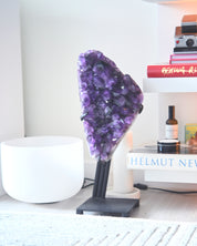 Statement Amethyst Geode | 98lb / 3ft Deep Purple Brazilian Crystal on Custom Stand