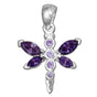 Amethyst Dragonfly Pendant Necklace