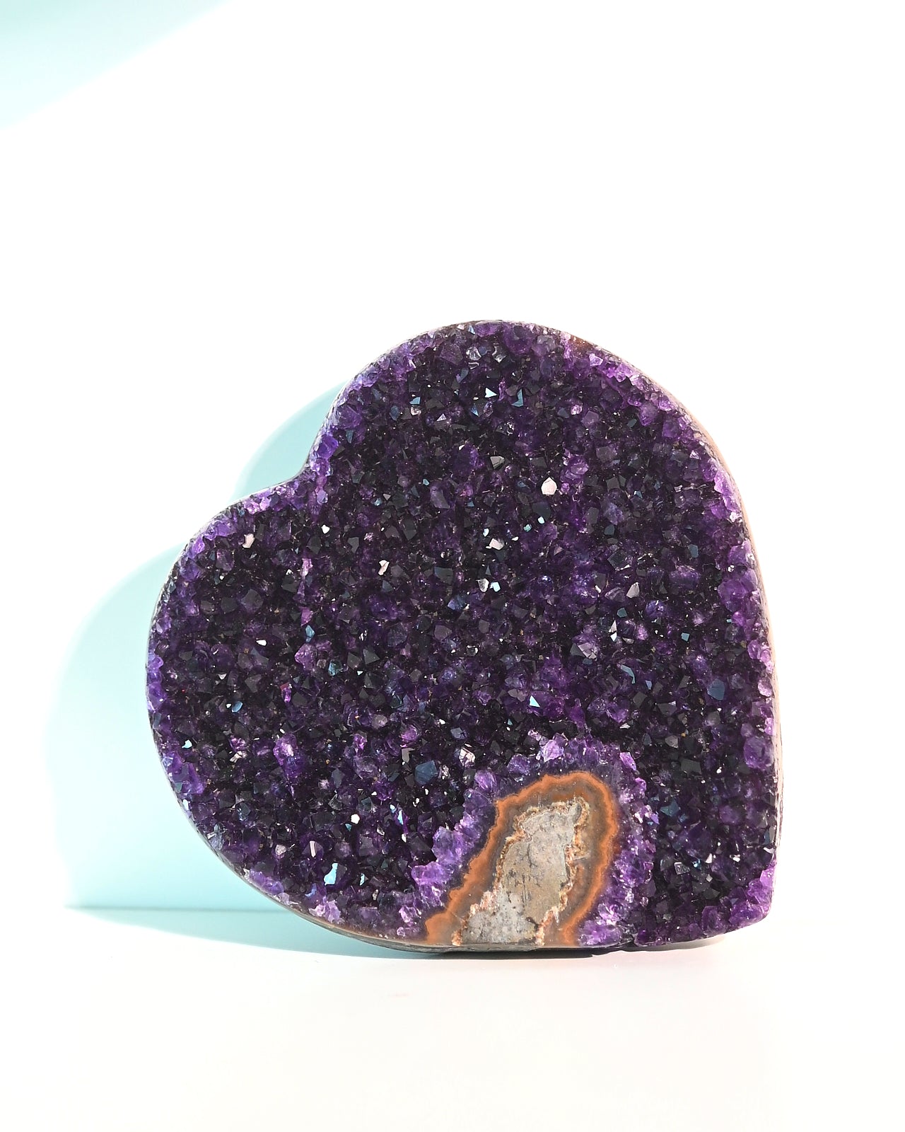 Amethyst Druzy Heart 4in