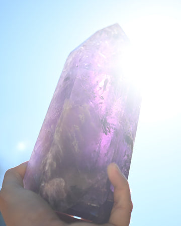 Bahia Amethyst Tower 3lbs - natural amethyst crystal tower point for sale at Crystals.com