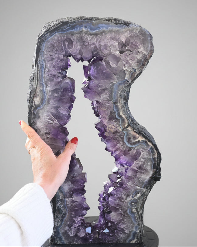 Monumental Amethyst Slab on Rotating Stand – 4.5ft (22kg)