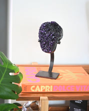Dark Amethyst Crystal Geode on Stand 4.4lbs