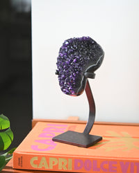Dark Amethyst Crystal Geode on Stand 4.4lbs