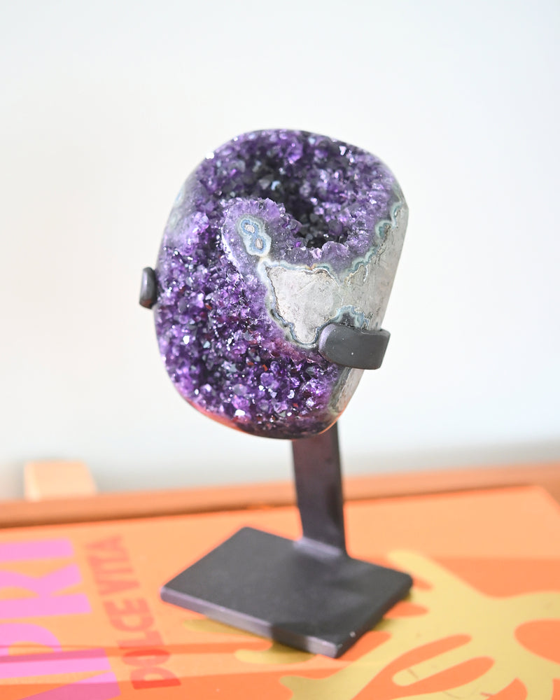 Amethyst Crystal Geode on Stand 3.8lbs