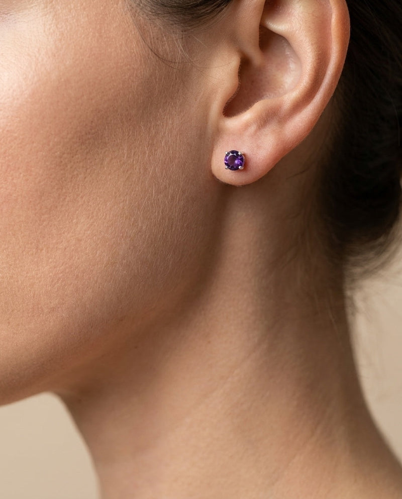 Amethyst Stud Earrings
