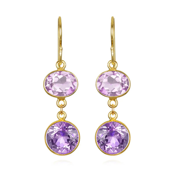 Amethyst Double Drop Earrings