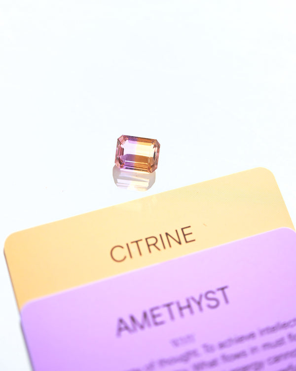 Rare Emerald Cut Ametrine Gemstone