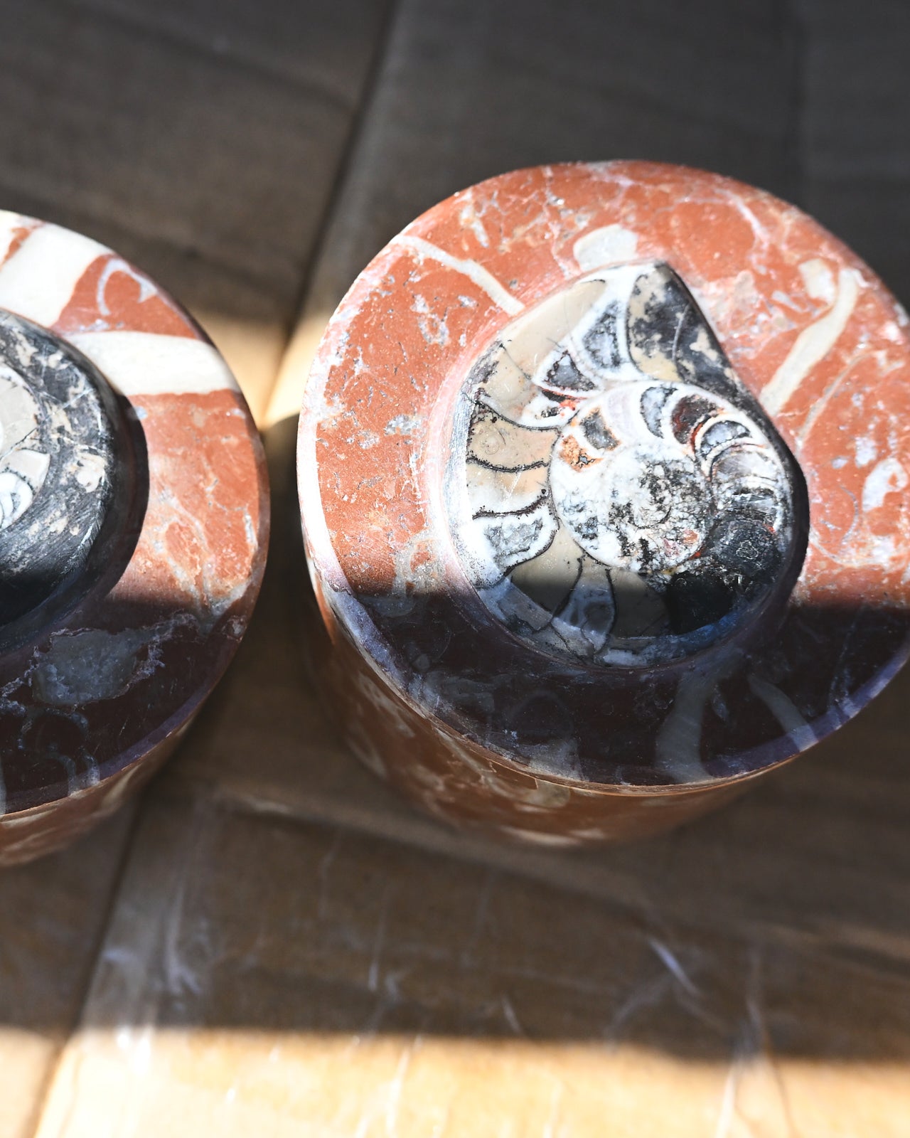 Ammonite Fossil Stone Decor Jar – Morocco