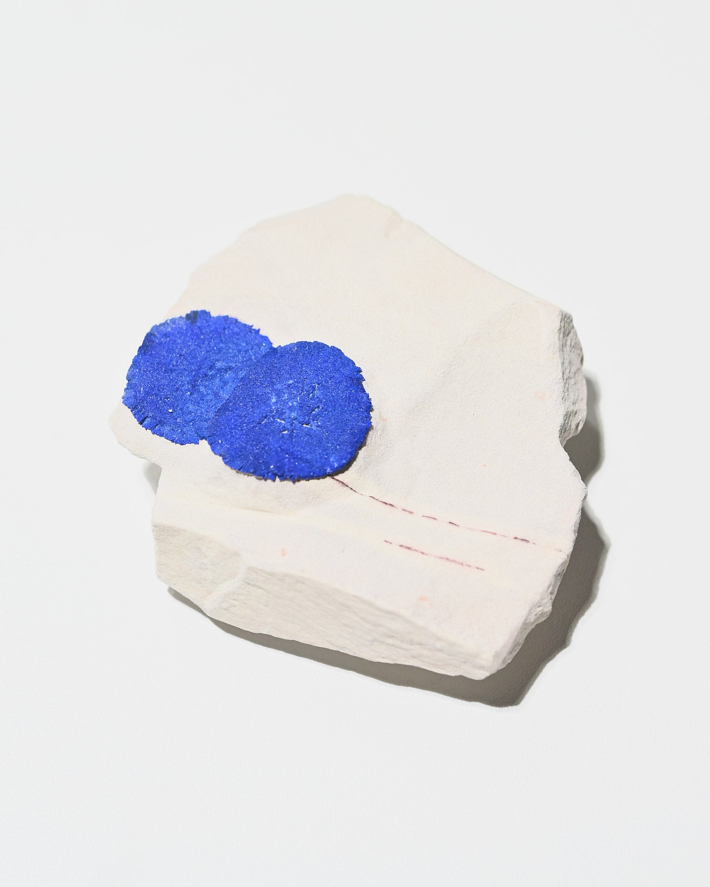 Azurite rosette specimen from above showing velvet blue surface texture