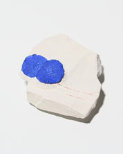 Azurite rosette specimen from above showing velvet blue surface texture