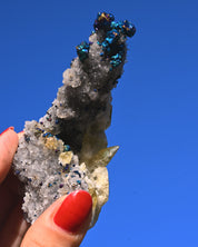 Chalcopyrite on Druzy Quartz Casteel Mine 0.255 lb