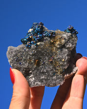 Chalcopyrite on Druzy Quartz Casteel Mine 0.305 lb
