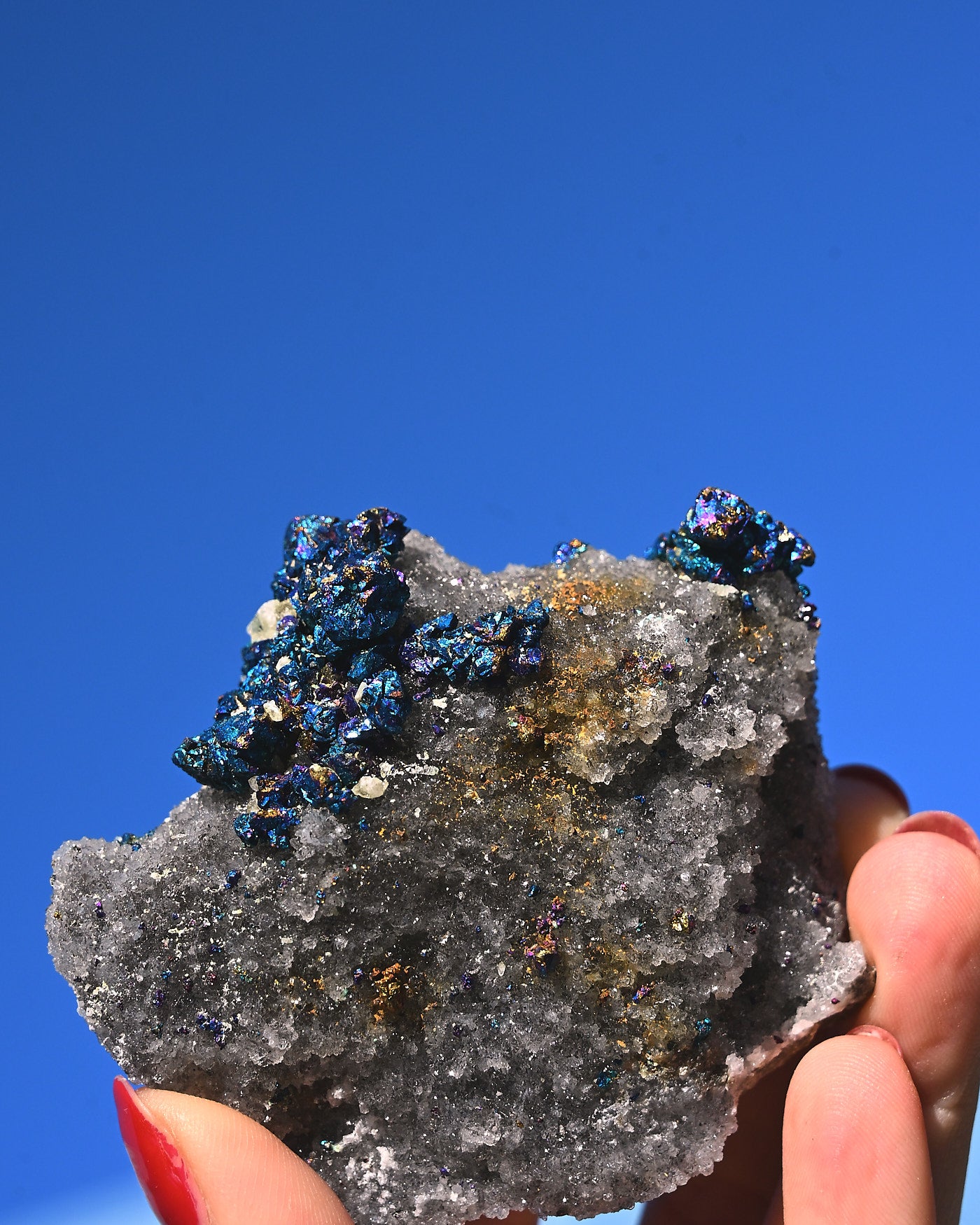 Chalcopyrite on Druzy Quartz Casteel Mine 0.305 lb