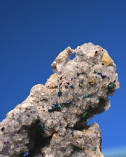 Chalcopyrite on Druzy Quartz Casteel Mine 1.03 lb
