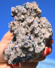 Chalcopyrite on Druzy Quartz Casteel Mine 1.07 lb