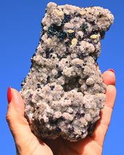 Chalcopyrite on Druzy Quartz Casteel Mine 1.88 lb