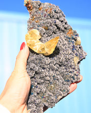 Chalcopyrite on Druzy Quartz Casteel Mine 2.325 lb