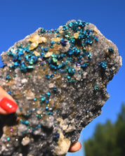 Chalcopyrite on Druzy Quartz Casteel Mine 4.115 lb