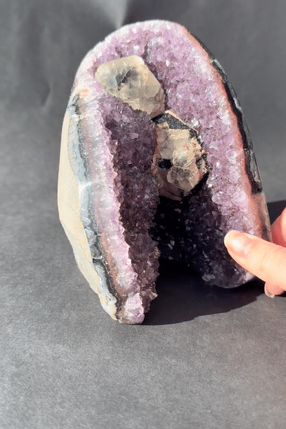 Uruguayan Amethyst Cathedral with Calcite & Goethite - Image 1